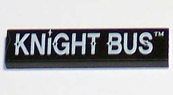 Tile 1 x 4 with White 'KNiGHT BUS' Pattern