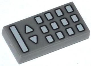 Tile 1 x 2 with TV Remote Control Pattern
