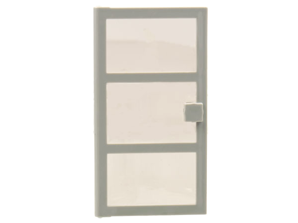 Door 1 x 4 x 6 with 3 Panes and Square Handle with Fixed Trans-Brown Glass
