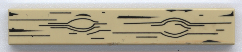 Tile 1 x 6 with Black Wood Grain Pattern