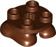 Legs with Plate Round 2 x 2 and Axle Hole - 2 Feet