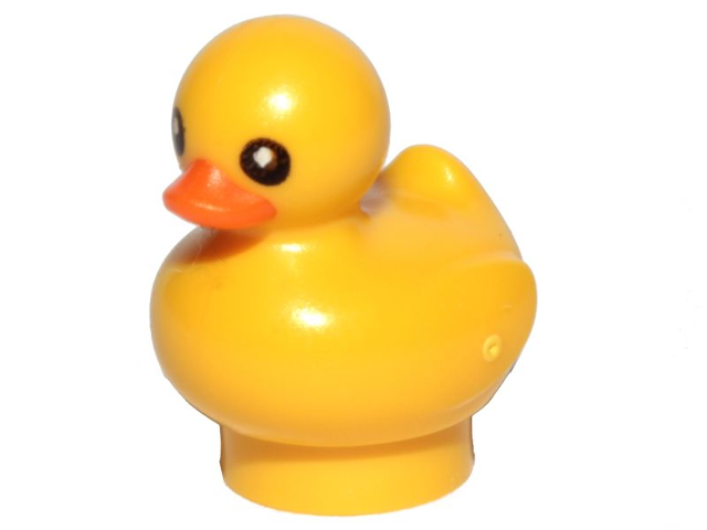 Duckling with Molded Orange Beak and Printed Black Eyes Pattern