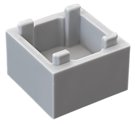 Container, Box 2 x 2 x 1 - Top Opening with Raised Inner Bottom
