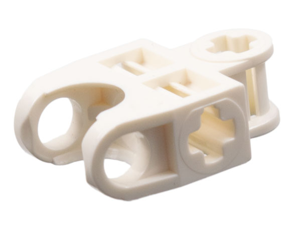 Technic, Axle Connector 2 x 3 with Ball Joint Socket - Open Sides, Angled Forks with Closed Axle Holes