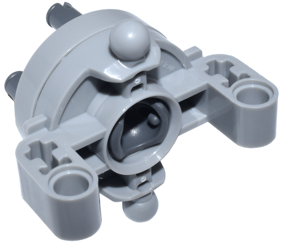 Technic, Steering Axle with 2 Pin Holes, 2 Axle Holes and 2 Tow Ball Arms with Dark Bluish Gray Wheel Hub