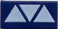Tile 1 x 2 with 3 White Triangles Pattern