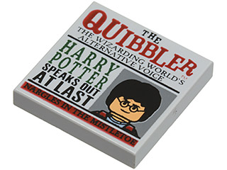 Tile 2 x 2 with Newspaper 'THE QUIBBLER' Pattern