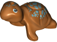 Turtle, Mini Doll Style with Metallic Light Blue Eyes and Spots Pattern