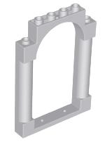 Door, Frame 1 x 6 x 7 Rounded Pillars with Top Arch and Notches