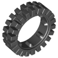 [P 3483 (Black)] Tire 24mm D. x 8mm Offset Tread - Interior Ridges