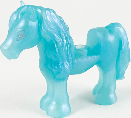 [P 75498pb01 (Satin Trans-Light Blue)] Horse with 1 x 1 Cutout, Silver Eyes Pattern