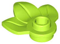 Plant Plate, Round 1 x 1 with 3 Leaves