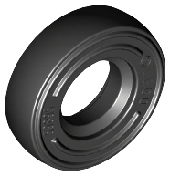 [P 59895 (Black)] Tire 14mm D. x 4mm Smooth Small Single with Number Molded on Side