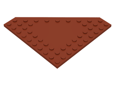[P 92584 (Reddish Brown)] Wedge, Plate 10 x 10 Cut Corner with no Studs in Center