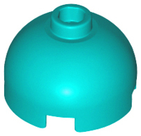 Brick, Round 2 x 2 Dome Top - Hollow Stud with Bottom Axle Holder x Shape + Orientation