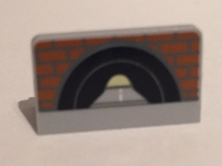 [P 4865pb056 (Light Bluish Gray)] Panel 1 x 2 x 1 with Brick Wall and Tunnel Pattern