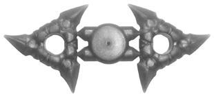 Minifigure, Weapon Throwing Star (Shuriken) with Textured Grips, 2 on Sprue