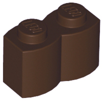 Brick, Modified 1 x 2 with Log Profile