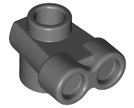 [P 52494 (Dark Bluish Gray)] Plate, Round 1 x 1 with Binoculars (Robot / Droid Head)