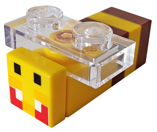 [P minebee01 (No Colour)] Minecraft Bee, Angry - Brick Built