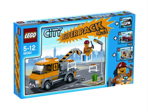 [S 66362-1 (No Colour)] City Bundle Pack, Super Pack 4 in 1 (Sets 3177, 3179, 8401, and 8402)