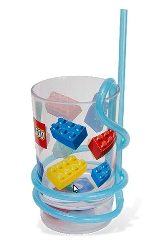 [G 853213 (No Colour)] Cup / Mug Bricks Plastic Tumbler with Straw