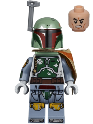 [M sw0977 (No Colour)] Boba Fett - Pauldron, Helmet, Jet Pack, Printed Arms and Legs, Clone Head