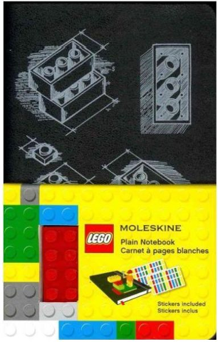 [G 9788867326198 (No Colour)] Notebook, Plain Brick Blueprints Pattern (Moleskine) with Stickers (Black)