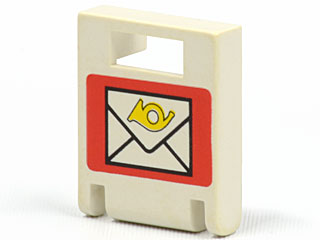 [P 4346px1 (White)] Container, Box 2 x 2 x 2 Door with Slot with Mail Envelope Pattern