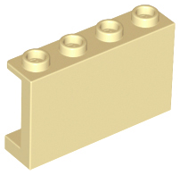 Panel 1 x 4 x 2 with Side Supports - Hollow Studs