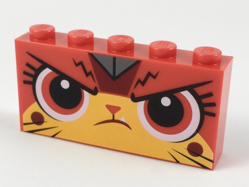 [P 39266pb02 (Red)] Brick 1 x 5 x 2 with Angry Ultrakatty Pattern