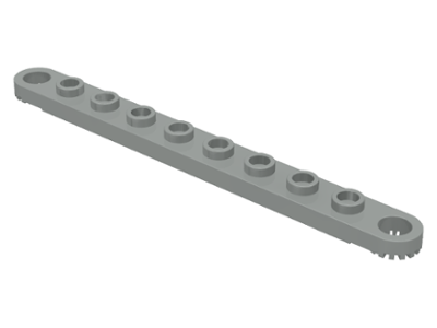 [P 2719 (Light Gray)] Technic, Plate 1 x 10 with Toothed Ends