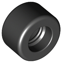 [P 30028 (Black)] Tire 14mm D. x 9mm Smooth Small Wide Slick