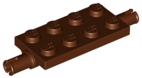 Plate, Modified 2 x 4 with Pins and Thin Angled Supports
