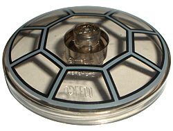 [P 3960pb013 (Trans-Black)] Dish 4 x 4 Inverted (Radar) with Solid Stud with Radial Jedi Starfighter / TIE Cockpit Pattern
