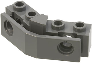 [P 2991 (Dark Bluish Gray)] Technic, Brick 1 x 2 - 1 x 2 Angled with Bumper Holder
