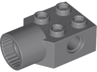 [P 48169 (Dark Bluish Gray)] Technic, Brick Modified 2 x 2 with Pin Hole, Rotation Joint Socket