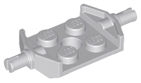 [P 6157 (Light Bluish Gray)] Plate, Modified 2 x 2 with Wheels Holder Wide and Hole
