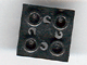 Plate, Modified 2 x 2 with Pin on Bottom, Small Holes in Plate and Locking Fingers on Underside