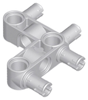 [P 55615 (Light Bluish Gray)] Technic, Pin Connector Perpendicular 3 x 3 Bent with 4 Pins