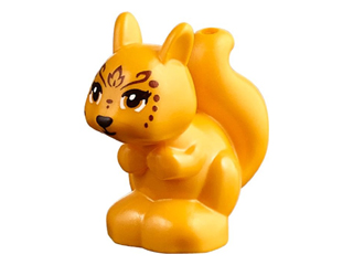 [P 11568pb02 (Bright Light Orange)] Squirrel, Friends / Elves with Black and White Eyes, Black Eyelashes, Nose and Mouth and Reddish Brown Face Decorations Pattern (Miss Spry)