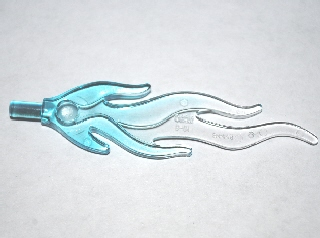 [P 85959pb05 (Trans-Light Blue)] Wave Rounded Straight Large with Bar End (Flame) with Marbled Trans-Clear Pattern