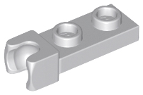 [P 14418 (Light Bluish Gray)] Plate, Modified 1 x 2 with Small Tow Ball Socket on End