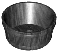 Container, Barrel Half Large with Axle Hole