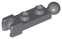 [P 14419 (Dark Bluish Gray)] Plate, Modified 1 x 2 with Tow Ball and Small Tow Ball Socket on Ends