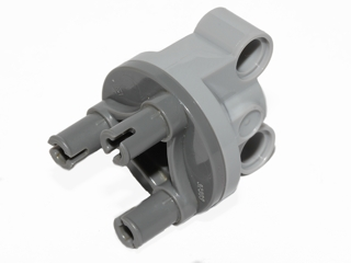 [P 11950c01 (Light Bluish Gray)] Technic, Steering Axle with 2 Pin Holes with Dark Bluish Gray Wheel Hub (11950 / 92909)