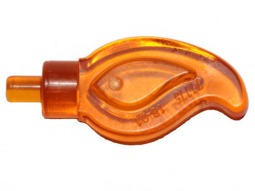 [P 37775 (Trans-Orange)] Wave Rounded Straight Single with Small Pin End (Candle Flame)