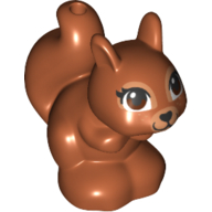 [P 11568pb04 (Dark Orange)] Squirrel, Friends / Elves with Black, Brown and White Eyes and Black Eyelashes, Nose and Mouth Pattern