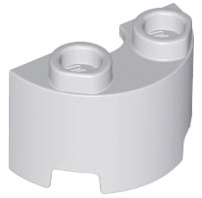 [P 68013 (Light Bluish Gray)] Cylinder Half 1 x 2 x 1