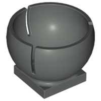 Cylinder Hemisphere 3 x 3 Ball Turret Socket with 2 x 2 Base